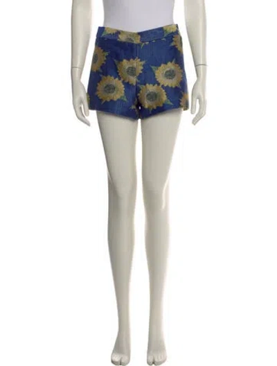 Pre-owned Alice And Olivia Floral Print Mini Shorts In Neutral