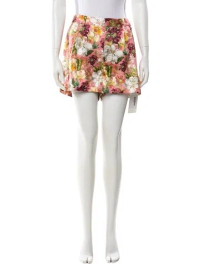 Pre-owned Alice And Olivia Floral Print Mini Shorts W/ Tags In Pink