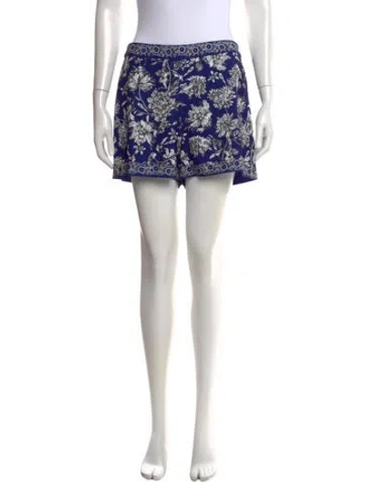Pre-owned Alice And Olivia Floral Print Mini Shorts W/ Tags In White