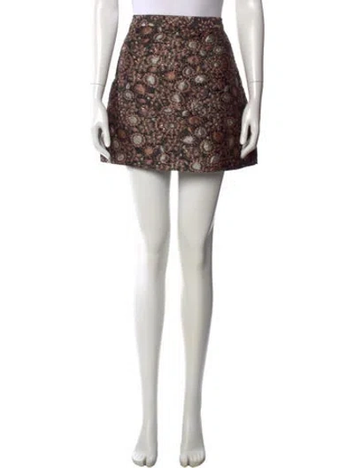 Pre-owned Alice And Olivia Floral Print Mini Skirt