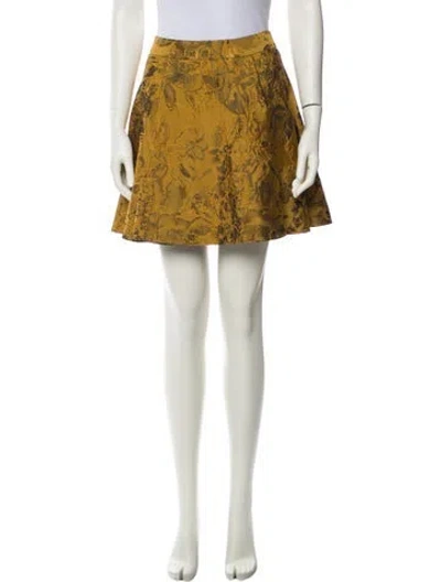 Pre-owned Alice And Olivia Floral Print Mini Skirt In Blue
