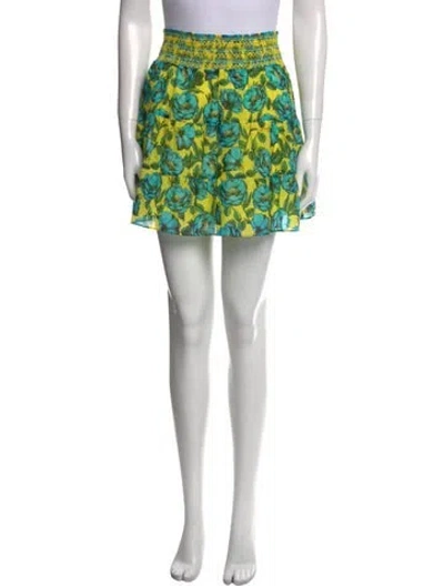 Pre-owned Alice And Olivia Floral Print Mini Skirt In Multi