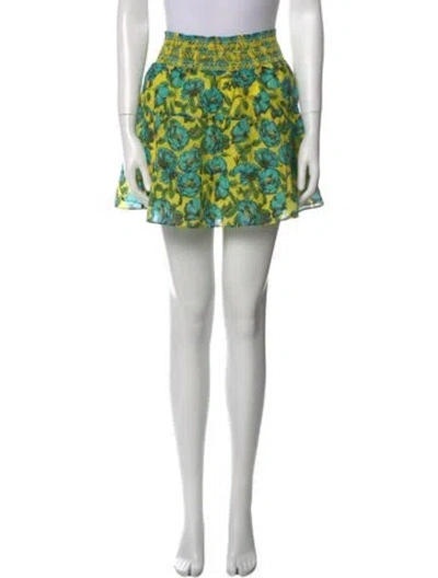 Pre-owned Alice And Olivia Floral Print Mini Skirt In Multi