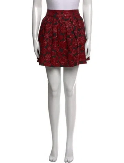 Pre-owned Alice And Olivia Floral Print Mini Skirt In Multi