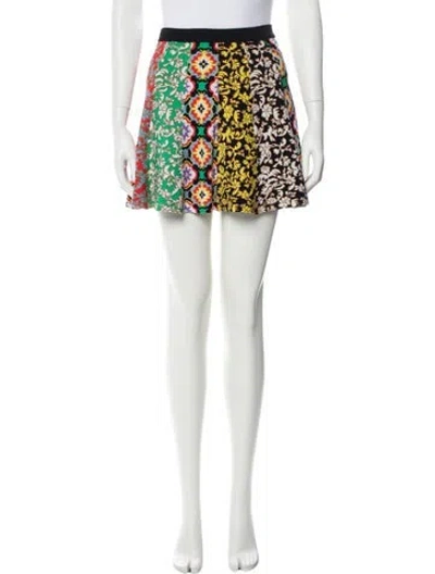 Pre-owned Alice And Olivia Floral Print Mini Skirt In Multi