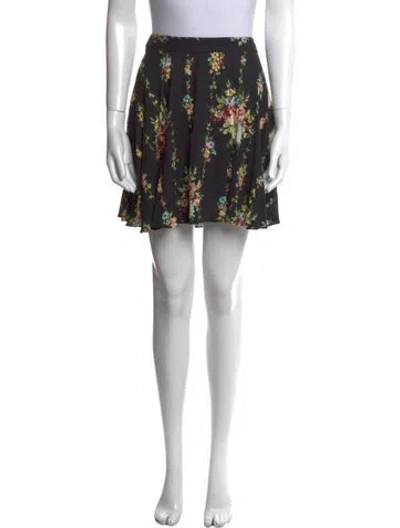 Pre-owned Alice And Olivia Floral Print Mini Skirt In Multi
