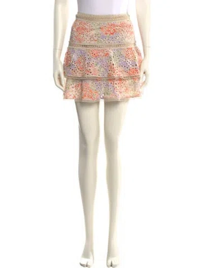 Pre-owned Alice And Olivia Floral Print Mini Skirt In Multi