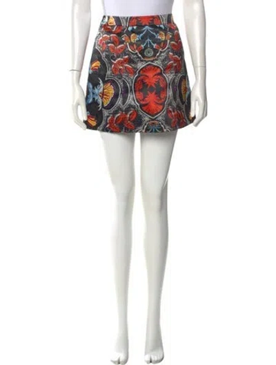 Pre-owned Alice And Olivia Floral Print Mini Skirt In Multi