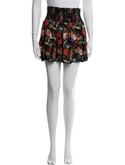 Pre-owned Alice And Olivia Floral Print Mini Skirt In Multi