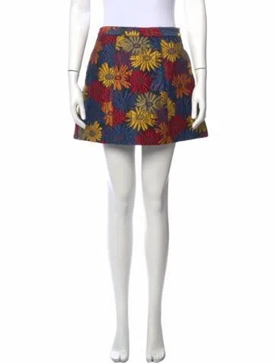 Pre-owned Alice And Olivia Floral Print Mini Skirt In Multi