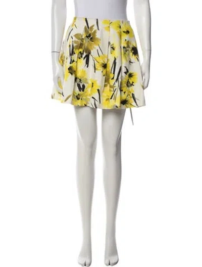 Pre-owned Alice And Olivia Floral Print Mini Skirt In Multi