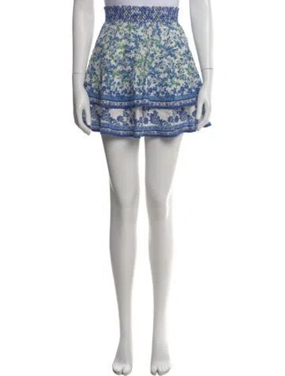 Pre-owned Alice And Olivia Floral Print Mini Skirt In Neutral