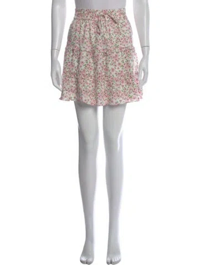 Pre-owned Alice And Olivia Floral Print Mini Skirt In Pink