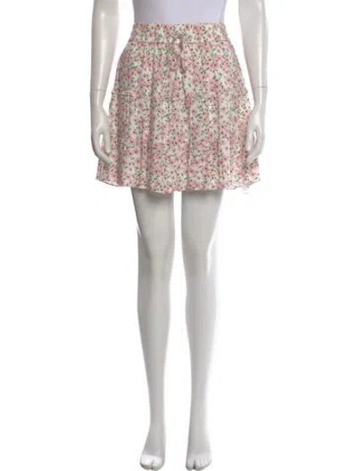 Pre-owned Alice And Olivia Floral Print Mini Skirt In Pink