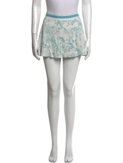 Pre-owned Alice And Olivia Floral Print Mini Skirt In White