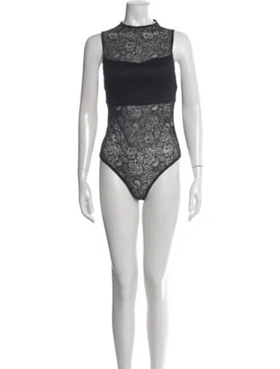 Pre-owned Alice And Olivia Floral Print Mock Neck Bodysuit W/ Tags In Multi