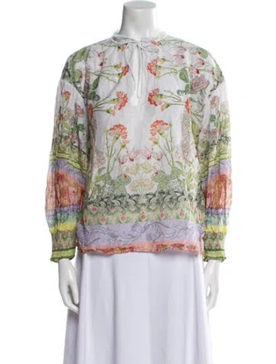 Pre-owned Alice And Olivia Floral Print Mock Neck Sweatshirt In Multi