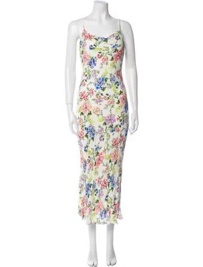 Pre-owned Alice And Olivia Floral Print Nightgown In White