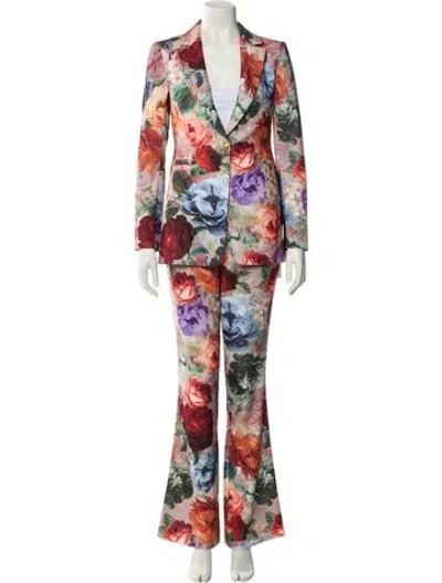 Pre-owned Alice And Olivia Floral Print Pantsuit In Multi