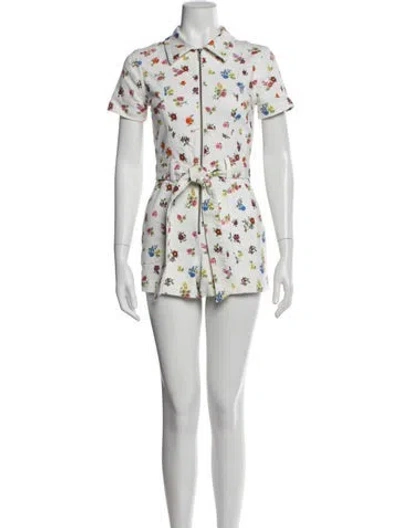 Pre-owned Alice And Olivia Floral Print Romper In Multi