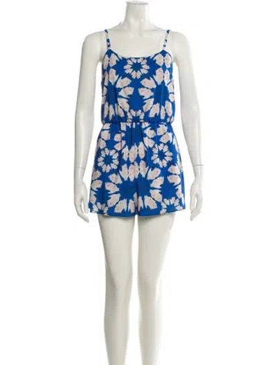 Pre-owned Alice And Olivia Floral Print Scoop Neck Romper In Multi