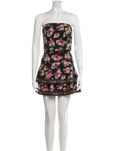 Pre-owned Alice And Olivia Floral Print Skirt Set In White
