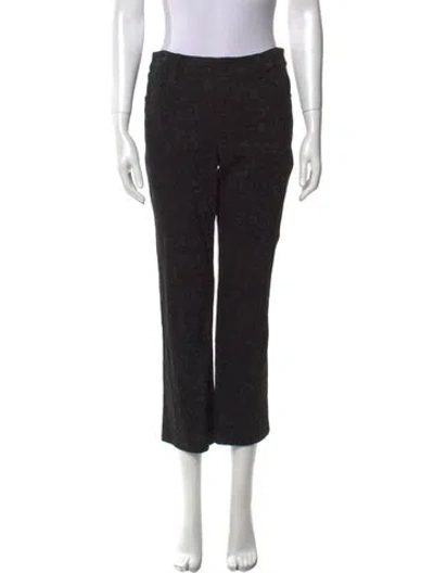 Pre-owned Alice And Olivia Floral Print Straight Leg Pants In Black