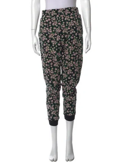 Pre-owned Alice And Olivia Floral Print Straight Leg Pants In Pink