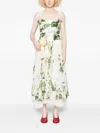 Alice And Olivia Floral-print Tie-shoulder Dress In White