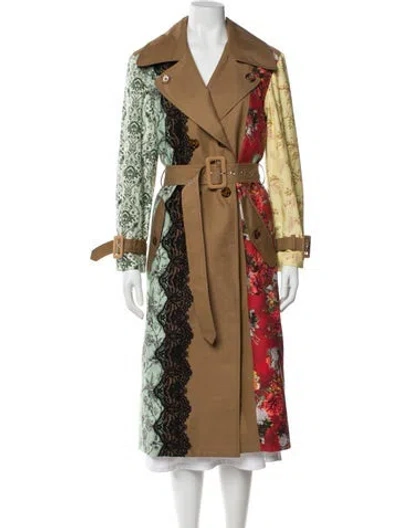 Pre-owned Alice And Olivia Floral Print Trench Coat In Multi