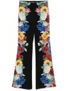 Alice And Olivia Andrew Floral Pants In Black