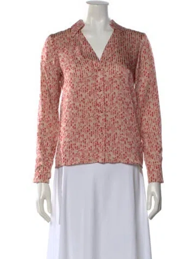Pre-owned Alice And Olivia Floral Print V-neck Blouse