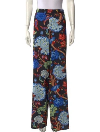 Pre-owned Alice And Olivia Floral Print Wide Leg Pants In Multi