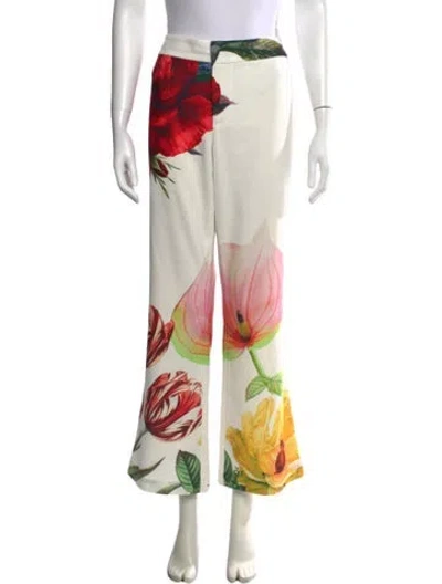 Pre-owned Alice And Olivia Floral Print Wide Leg Pants In Multicolor