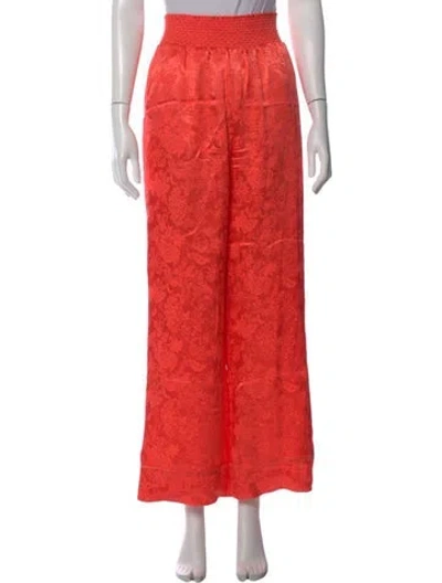 Pre-owned Alice And Olivia Floral Print Wide Leg Pants In Pink