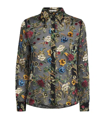 Alice And Olivia Floral Willa Blouse In Multi