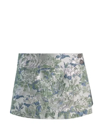 Alice And Olivia Floral-jacquard Somers Skort In Multi