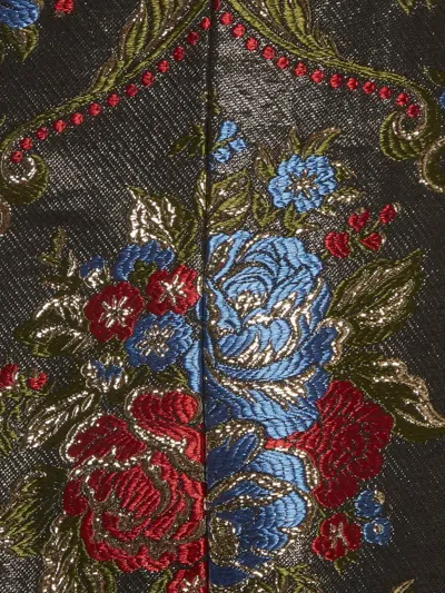Pre-owned Alice And Olivia Floral-jacquard Strappy Mini Dress In Black