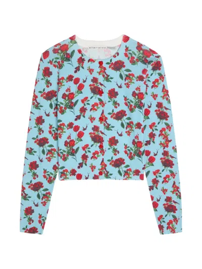 Alice And Olivia Floral-print Cardigan In Multi