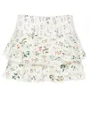 Alice And Olivia Joey Floral-print Broderie Anglaise Cotton Mini Skirt In White