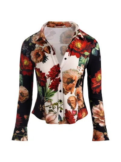 ALICE AND OLIVIA FREYA FLORAL-PRINT SHIRT