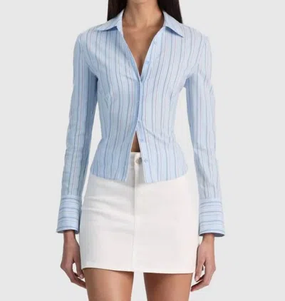 Alice And Olivia Freya Top In Carolina Blue Multi