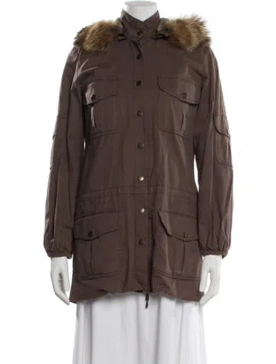 Pre-owned Alice And Olivia Fur Coat In Brown