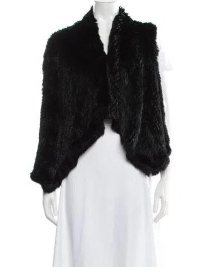 Pre-owned Alice And Olivia Fur Faux Fur Jacket In Black