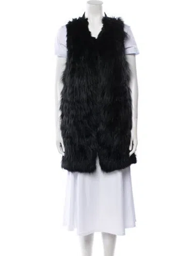 Pre-owned Alice And Olivia Fur Fur Jacket In Black