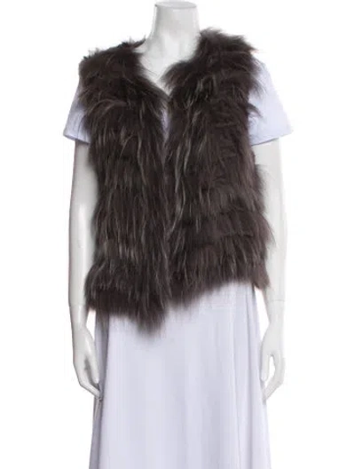 Pre-owned Alice And Olivia Fur Fur Jacket In Gray