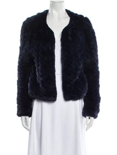 Pre-owned Alice And Olivia Fur Jacket In Blue