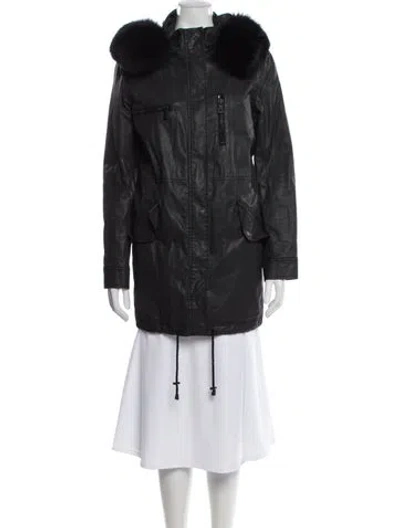 Pre-owned Alice And Olivia Fur Jacket In Gray