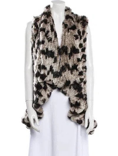 Pre-owned Alice And Olivia Fur Printed Fur Jacket In Neutral
