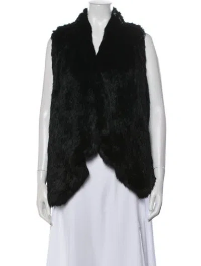 Pre-owned Alice And Olivia Fur Vest In Black